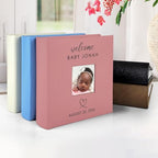 Small Personalized Welcome Baby Photo Album Pink Leatherette Holds 100 Photos Baby Shower - Image 5