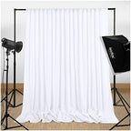White Backdrop Curtains 10ftx10ft Wedding Polyester Photo Drapes - Image 5