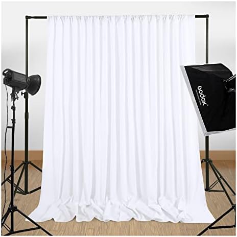White Backdrop Curtains 10ftx10ft Wedding Polyester Photo Drapes - Image 5
