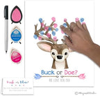 Deer Themed Gender Reveal Fingerprint Guestbook Alternative, 8.5x11 Inches, Pink & Blue - Image 4