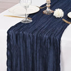 12 Pack Navy Blue Table Runners 10Ft Cheesecloth Table Runner Rustic Gauze Table Runner Romantic Long Sheer Fabric Cheese Cloth Table Runner for Wedding Party Bridal Baby Shower - Image 6