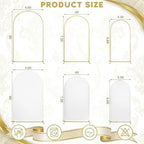 Toolterritary Set of 3 Metal Arch Backdrop Stand with Cover Set, (8FT, 7.2FT, 6.6FT Wedding Arch and Cover Set), Backdrop Arch for Party, Baby Shower, Birthday, and Graduation Ceremony - Image 6
