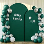 Hunter Green Arch Backdrop Cover 2 Set - 6.6FT, 5FT Spandex Fitted Wedding Arch Stand Covers Round Top Chiara Arch Backdrop Stands Cover for Birthday Parties Banquet Photo Background Decoration by WishCare