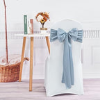 60 Pcs Dusty Blue Chair Sashes Satin Chair Bows Sashes for Party, Hotel, Wedding, Reception, Restaurant Event Decoration (7 x 108 inch) - Image 4
