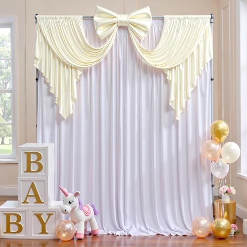 Ivory Large Bows for Backdrop Giant Bows Birthday Party Decorations Large Giant Bow Decor, Cream Giant Satin Bow Decoration for Wedding Baby Shower Birthday Photo Booth Room Decor 24"x16" - Image 7