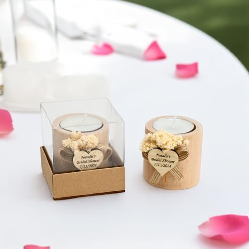50 Pcs Handmade Personalized Cylinder Candle Holders – Elegant Wedding Favors, Bridal Shower Gifts, Funeral Memorials, & Tealight Candles for Guests - Image 6