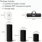 Cylinder Stands for Party, Shape&Use 3PCS Round Black Pedestal Display Stands, Foldable Cardboard Columns for Wedding, Birthday, Anniversary Decor, 11.8in Dia. (15.7/23.6/31.5in H) with Storage Bag - Image 4