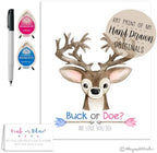 Deer Themed Gender Reveal Fingerprint Guestbook Alternative, 8.5x11 Inches, Pink & Blue - Image 3