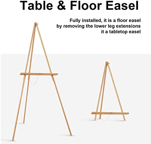 Falling in Art 65" A-Frame Wooden Tripod Easel Stand (Natural) - Image 5