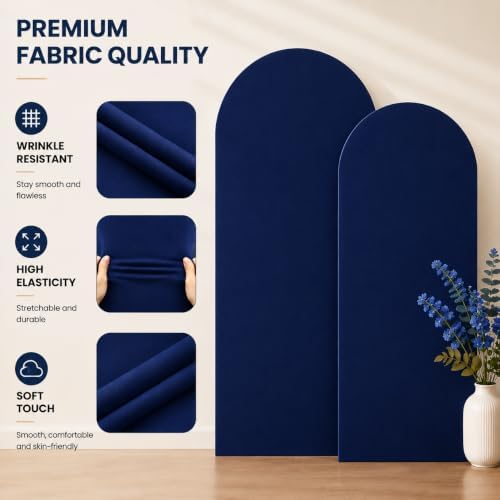 Navy Blue Arch Cover 7.2 and 6ft Spandex Arch Backdrop Cover Set of 2 - Image 6