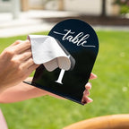 Black Arch Wedding Table Numbers with Stands 1-15, 5x7 Inch Black Acrylic Arch Sign with Holder, Arched Acrylic Table Numbers for Wedding Reception (1-15, 5"x7") - Image 4