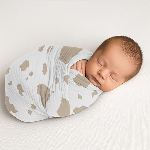 Sweet Jojo Designs 2-Piece Baby Muslin Swaddle Blanket Set (Western Cowboy) for Boys, Infant Nursery, Lightweight Cotton Blanket for Newborns (Cow Print, Wild West, Southern Charm, Country, Horse) - Image 3