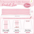 Showgeous 20 Pack Light Pink Cheesecloth Table Runner, 17 x 108 Inches - Image 2