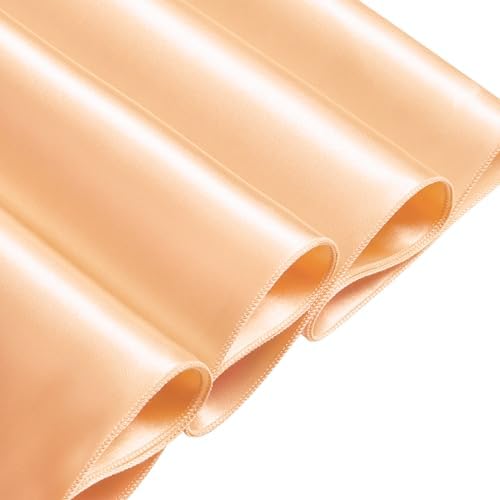 Satin Table Cover Rectangle, 60 x 102 Inches, Peach, 6 Pack - Image 2