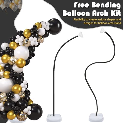 Half Balloon Arch Stand Kit for Floor fit Wedding, Birthday Party, Black - Image 4