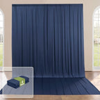10x16ft Navy Blue Backdrop Curtain for Party, 2 Panels Wrinkle Free 16 Foot Long Polyester Photo Backdrop Drapes Photography Background for Wedding Birthday Gathing - Image 2