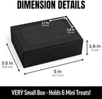 25 pcs Black Mini Truffle Box for 6 treats with Window and Dividers, Bakery Boxes, 5 x 3.5 x 1.57 Inches VERY SMALL Baking Boxes, Square Truffles Box Decorating Supplies for Gift Giving - Image 2