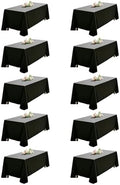 WIGENIUS 10 Pack Black Table Cloth Rectangle 70X120 Inch Tablecloth Fit 8FT by WIGENIUS