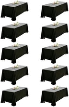 WIGENIUS 10 Pack Black Table Cloth Rectangle 70X120 Inch Tablecloth Fit 8FT by WIGENIUS