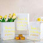 Ctosree 50 Pcs Bridal Shower Welcome Bags Bulk, White, Gold - Image 3
