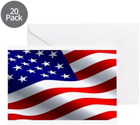 CafePress Us Flag Greeting Cards Greeting Card (20-pack), Note Card with Blank Inside, Birthday Card Matte - Image 5