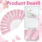 Cinrobiye 24 Pcs Baby Shower Folding Hand Fans for Guest Bear Baby Shower Hand Fans Colorful Foldable Handheld Fan for Gender Reveal Baby Shower Celebration Party Favors Supplies(Pink) - Image 3