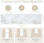 Sioloc Ivory White Cream Cheesecloth Table Runner 120'' x 35'',Spring Easter Decor Soft Gauze Boho Wedding Table Decor for 10ft Table Birthday Party,Baby Shower, Bridal Shower, Home & Event Decor - Image 6