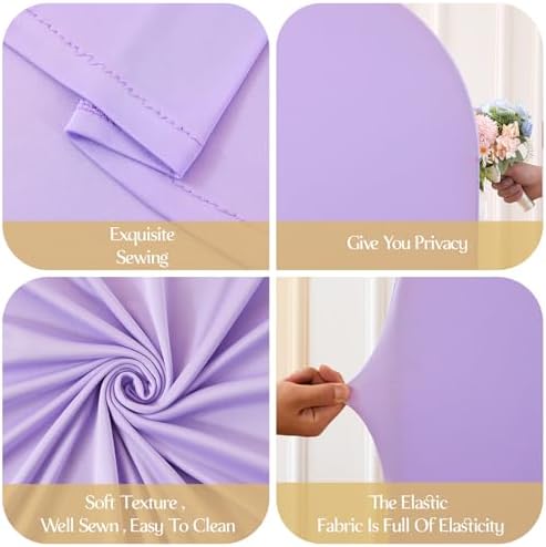 Rainbow Arch Backdrop Cover 8FT 7.2FT 6.6FT Stretchy Wedding Arch Covers Set of 3 Spandex Fitted Pink Blue Lavender Fabric Backdrop Cover for Party Baby Shower Birthday Decoration - Image 6