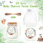 24Pcs Baby Shower Candle Jungle Party Favors Lavender Scented Glass Jars Wax Candle Bulk with Thank You Cards Organza Bags for Guests Boy Girl Birthday Gender Reveal Gift Souvenirs (Jungle, 24) - Image 2