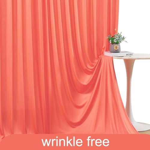 10x10 Orange Backdrop Curtain for Parties Wrinkle Free Orange Photo Curtains Backdrop Drapes Fabric Decoration for Wedding Birthday Party Baby Shower 5ft x 10ft,2 Panels - Image 6