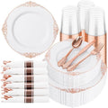 Hioasis 350 Pcs Rose Gold Plates for Party by Hioasis