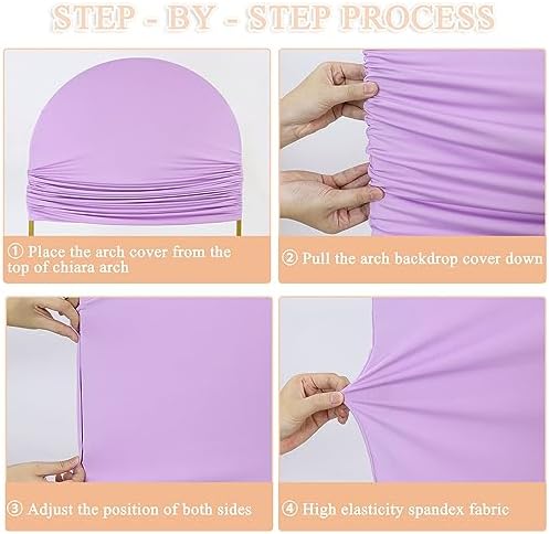 Arch Covers Stretchy Backdrops Set of 3 Wedding Arch Backdrop Cover 7.2FT 6.6FT 6FT Rainbow Arched Stand Cover Chiara Backdrop Covers Arches Spandex for Baby Shower Graduation Wedding Arches Decor - Image 6