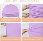 7.2ft 6.6ft 6ft Arch Covers Lavender Wedding Arch Cover Set of 3 Balloon Arch Spandex Cover Purple Arch Backdrop Cover Round Top Chiara Backdrop Cover for Happy Birthday Party Arch Decoration - Image 4