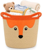 Cute Fox Basket for Nursery, Large Blanket Gift Basket,14"D×11"H - Image 7