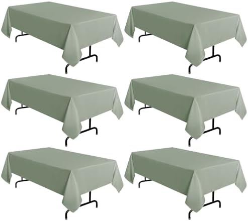 sancua 2 Pack Sage Green Tablecloths 60x102 Inch for 6 Feet Rectangle Tables by sancua