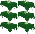 Hunter Green 6 Pack Polyester Table Cloth 60 x 102 Inch, Rectangle Tablecloths for 6 Foot Tables Washable Table Cloth for Party Wedding by TableClothAndTableRunner