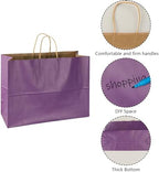 BLEWINDZ 70Pcs Large Paper Bags with Handles, 16x6x12 Inches Purple Paper Shopping Bags for Small Business, Large Kraft Gift Bag Bulk for Grocery Mechandise Retail - Image 6