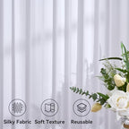 12 Panels 5x12ft White Backdrop Curtains for Parties, Wrinkle Free Polyester Photo Backdrop Drapes 12 ft Long Back Drop Cloth Drapery for Wedding Birthday Baby Shower Photography Party Background - Image 5