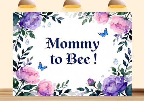 17X10ft Fabric Mommy to Bee Backdrop Cake Studio Props Honey Comb Floral Photography Background Baby Shower A Little Honey is on the Way Party Decorations Photo Studio Props by Unknown