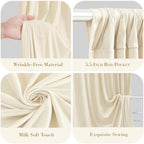 40x10ft Beige Backdrop Curtain for Parties Wrinkle Free Fabric Backdrop Curtain Wedding Photo Backdrop Drapes for Birthday Party Baby Shower Bridal Shower Photography Back Drop 8 Panels 5x10FT - Image 6