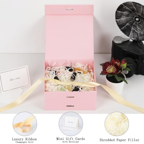 Small Gift Boxes with Lids for Presents Pink Gift Box 5 Pack 6X6X3 Inch - Image 2