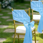 fani Light Bule Satin Chair Straps Bows,60 PCS 7x108 Inch,Chair Sash - Image 6