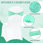 MDS Pack of 125 Spandex Chair Sashes Without Slider Buckles – Sea Green - Image 3