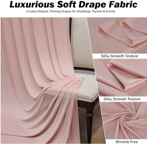 50x12 ft Dusty Pink Backdrop Curtains for Weddings, Birthdays and Photos - Image 2
