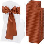 120 PCS Terracotta Satin Chair Sashes, 7 x 108 Inch by REWOMC