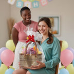 3-Pack Woven Bamboo Gift Baskets with Handles - Baby Shower & Birthday Party Storage - Empty Baskets with 3 Cellophane Bags & Gift Cards (Brown, 9.8×9.8×5.9 IN) - Image 6