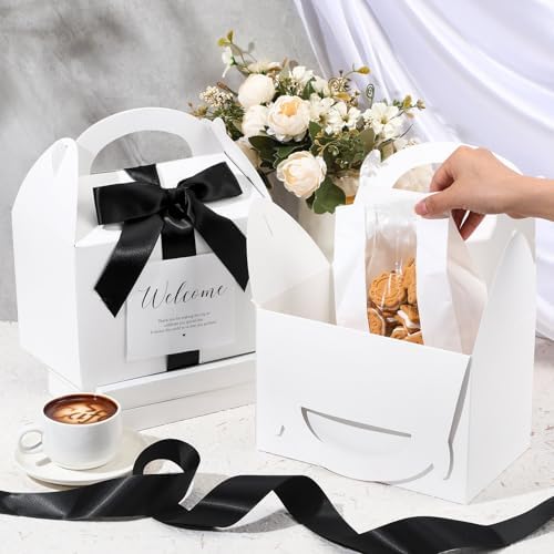 Maitys 24 Set Welcome Boxes for Wedding Guests 9x6x6 Gable Boxes, Black - Image 4