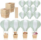 Meooeck 8 Sets Sage Green Hot Air Balloon Table Centerpieces Decor by Meooeck