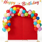 Set of 2 Metal Arch Backdrop Stands with Red Covers, 6/7.2FT - Image 7