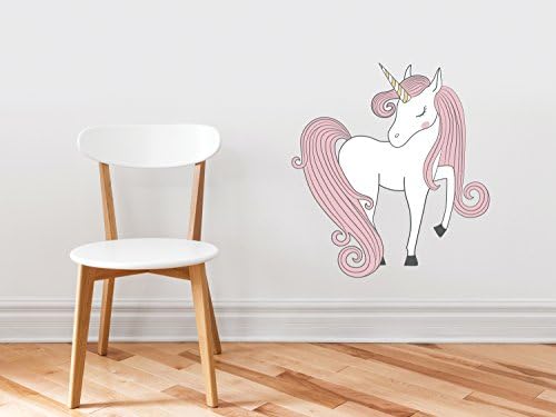 Unicorn Fabric Wall Decal - Hand Drawn Unicorn Magic Peel and Stick Wall Decor, Horse and Pegasus Decoration, Children's Room Nursery by Sunny+Decals
